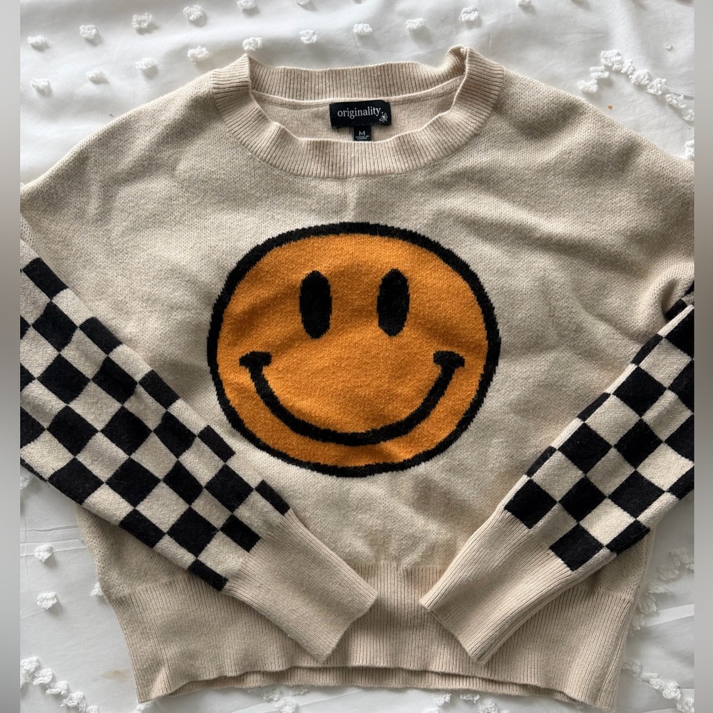 Originality Smiley Face Long Sleeve Sweater